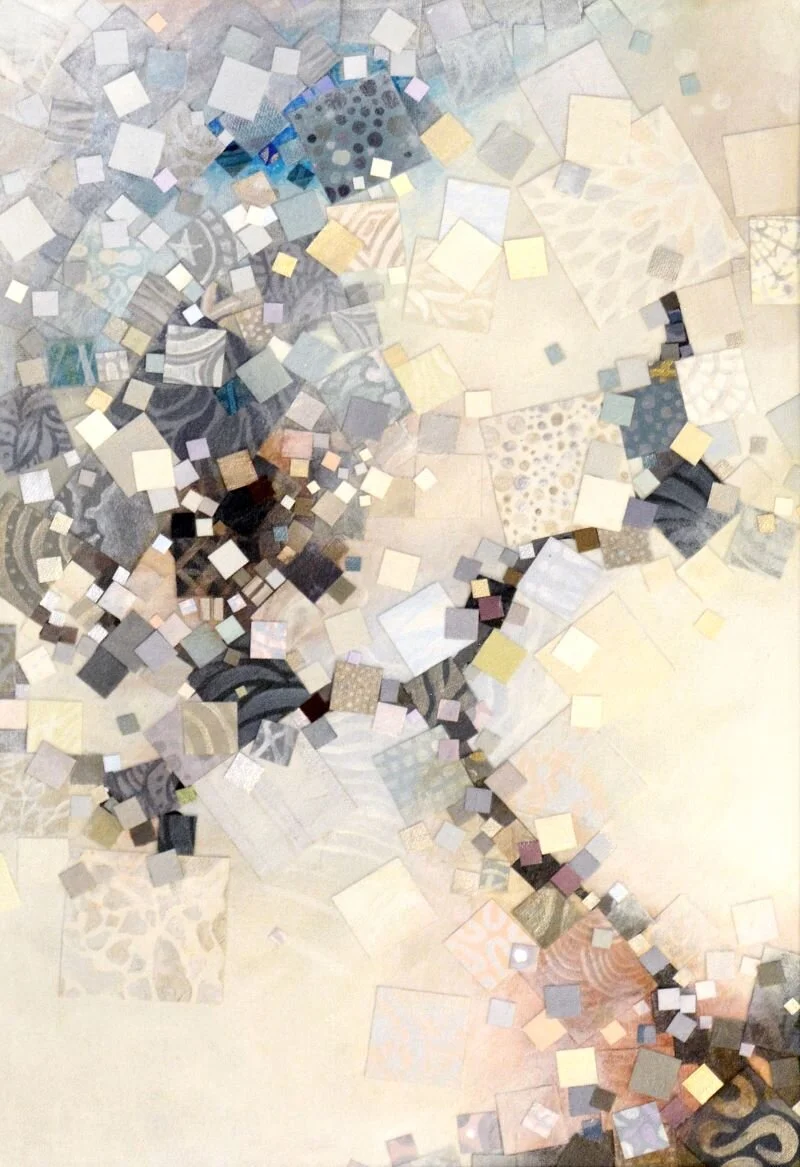 “Port: Panama”, 2021. 13x19 inch. Painted canvas fabric on a canvas sheet, acrylic paint/medium