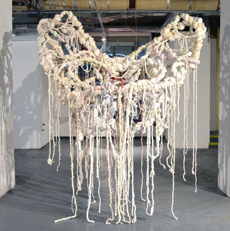 “Eve”, 2020. 6 x 8.5 x 3 feet. Discarded fabric, wire. Photo: Johannes Berg