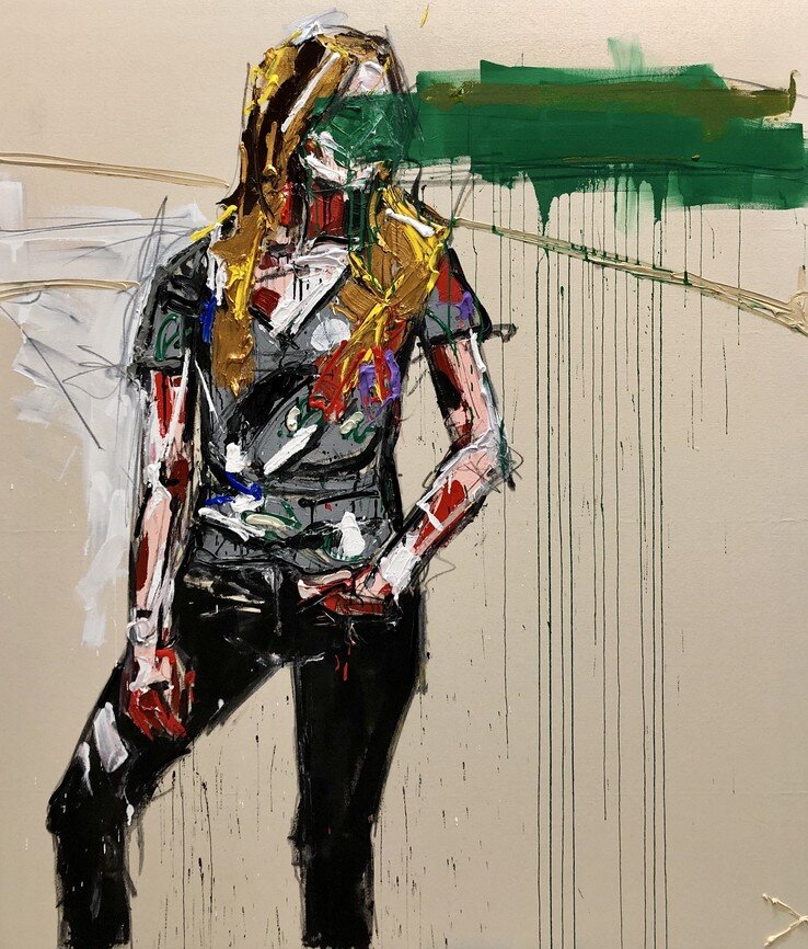 “What We’ve Done To Each Other” - 2020 - acrylic and charcoal on canvas, 68-1/2 x 58-1/2 inches