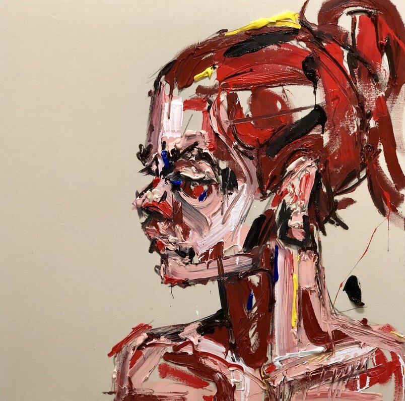 “The Past Tastes Like Scrambled Eggs” - 2020 - acrylic and charcoal on canvas, 40x40 inches