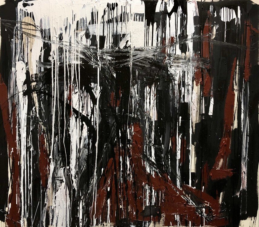 “The Spirit Breaker (5 hour loop)” - 2020 - acrylic and charcoal on canvas, 70 x 80 inches