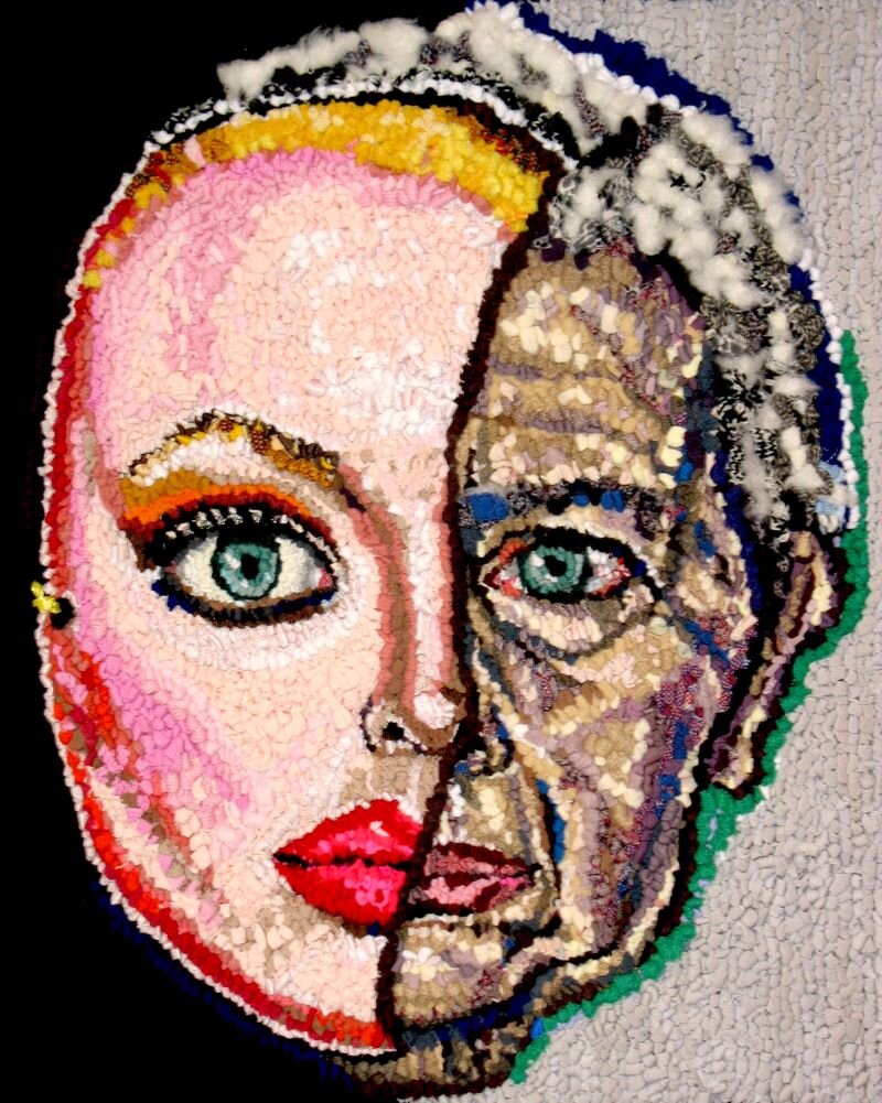 "Beneath the Surface," 2008 - Mixed Media: Discarded clothing, 18in x 18in