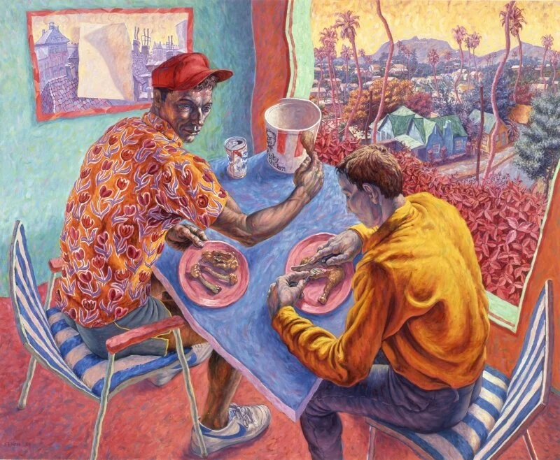 “Brother, Welcome to Silverlake,” 1984, oil on canvas, 68 1 1/4 x 84 inches (early Los Angeles work)