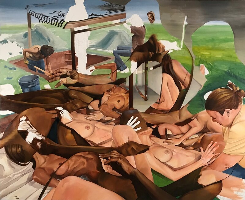 “Dig,” 2016 - Oil on canvas - 54 × 66 × 1 in