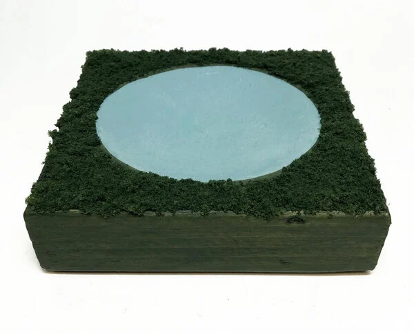 "Earthworks" triptych - "Chalk Circle", "Standing Stone", and "Ceremonial Pool," 2019