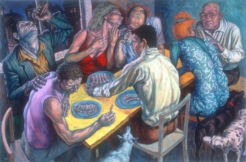“Farewell Feast,” 1984, oil on canvas, 56 x 84 1 1/2 inches (Vienna work)