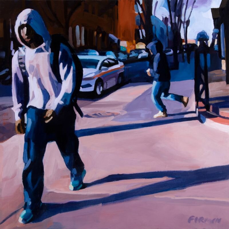 “Man in a Hoodie”, 2017 - Oil on wood panel, Framed Dimensions: 21.26 x 21.26in. (54 x 54cm)