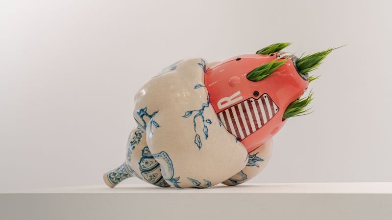 “Manga Ormolu 4.0r”, 2013, Ceramic and mixed media - 16 x 20 x 13in. (40.6 x 50.8 x 33cm)