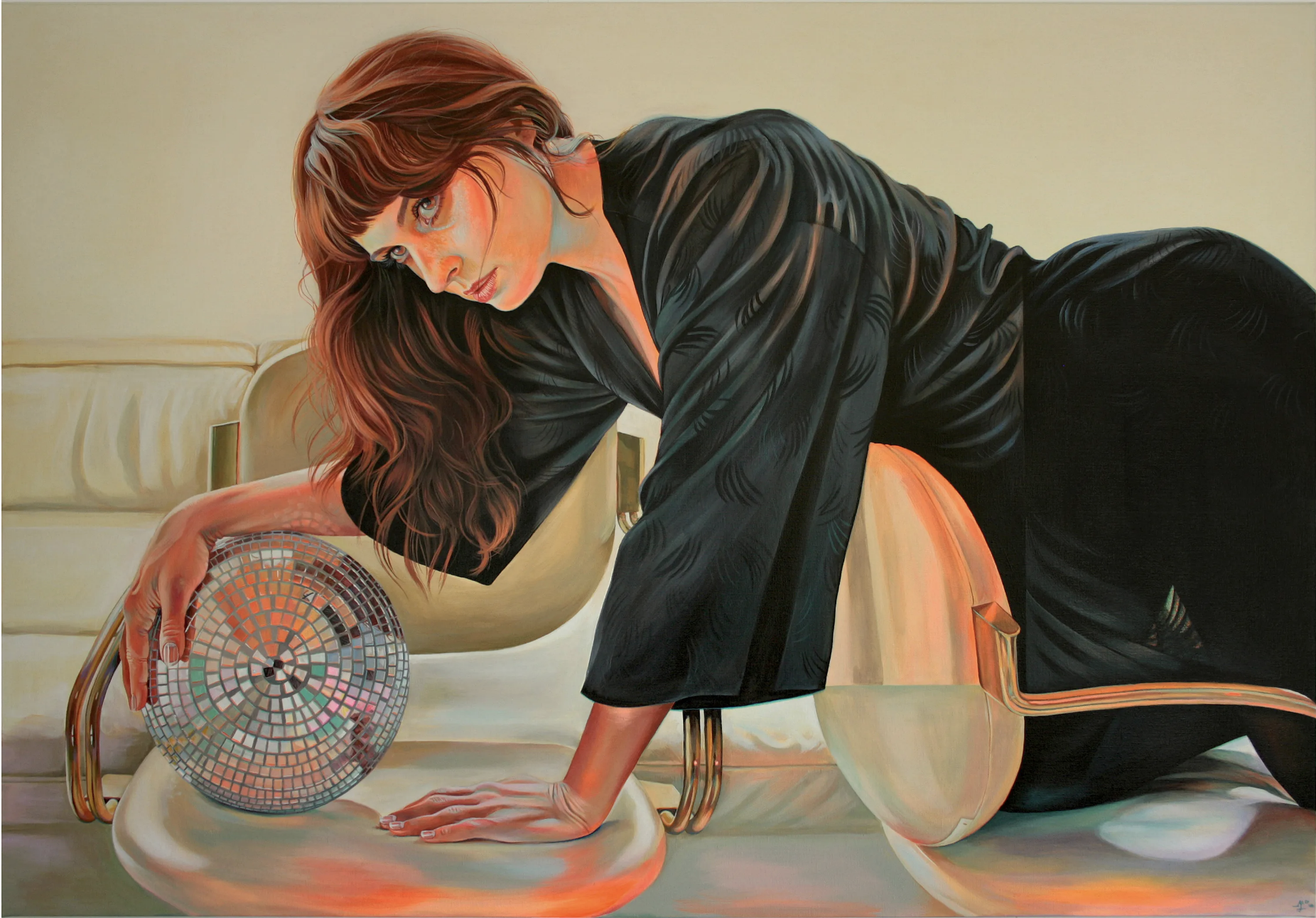 “The Floor is Lava,” 2020, acrylic on linen, 47.2 x 63 inches