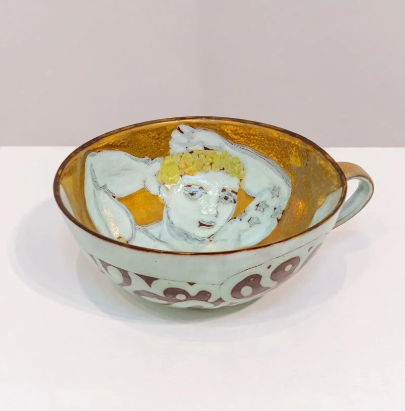 “The Golden Love Cup” (detail), 2009, Ceramic and faience, 2.5 x 6.75 x 5.75 in. (6.4 x 17.1 x 14.6 cm)