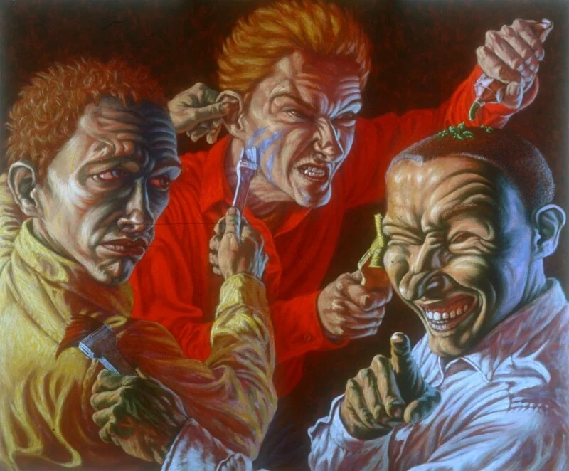 “The Wild Painters,” 1981, egg tempera and oil mixed technique on canvas, 37 1.2 x 45 inches (Vienna work)