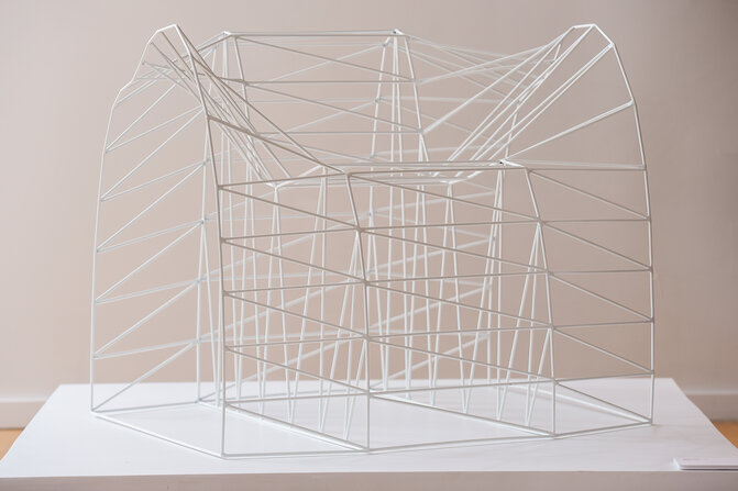 Organic Loop (wireframe) chair, 2013 - powder coated stainless steel - edition of 5 +2 AP 83 x 73 x 70 cm -photo credit: Max Flatow
