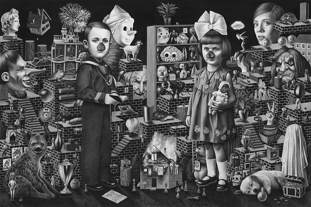 “Never Again” - graphite and charcoal on paper, 100 x 150 cm, 2019