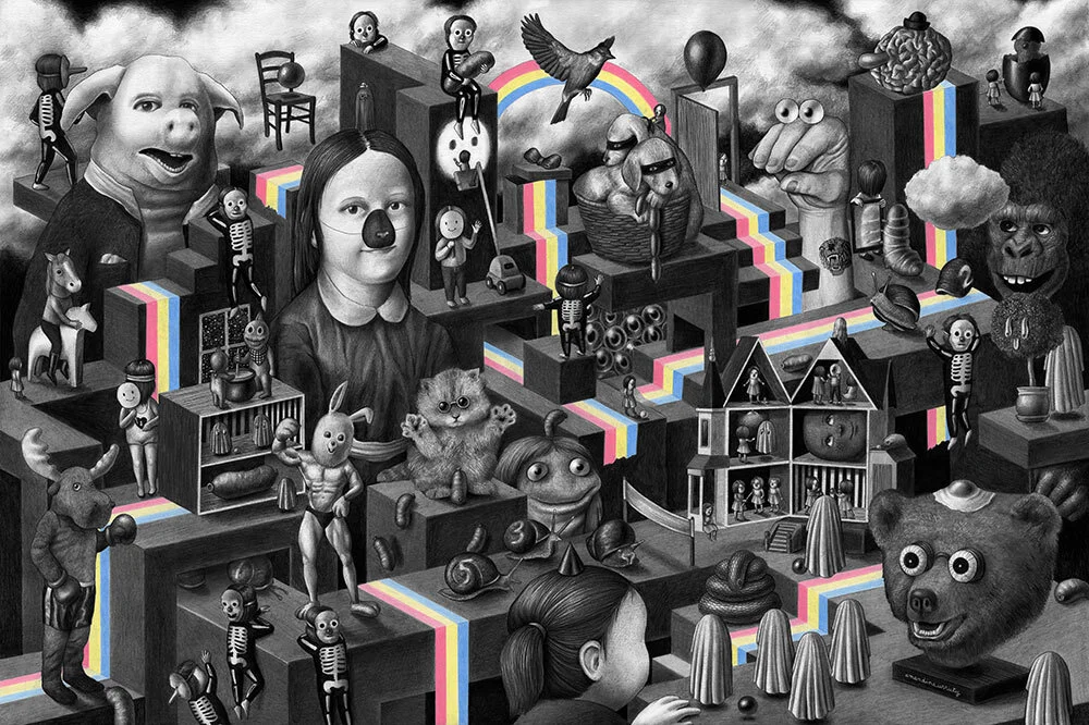 “Rainbow” - graphite and color pencils on paper, 61 x 91 cm, 2015