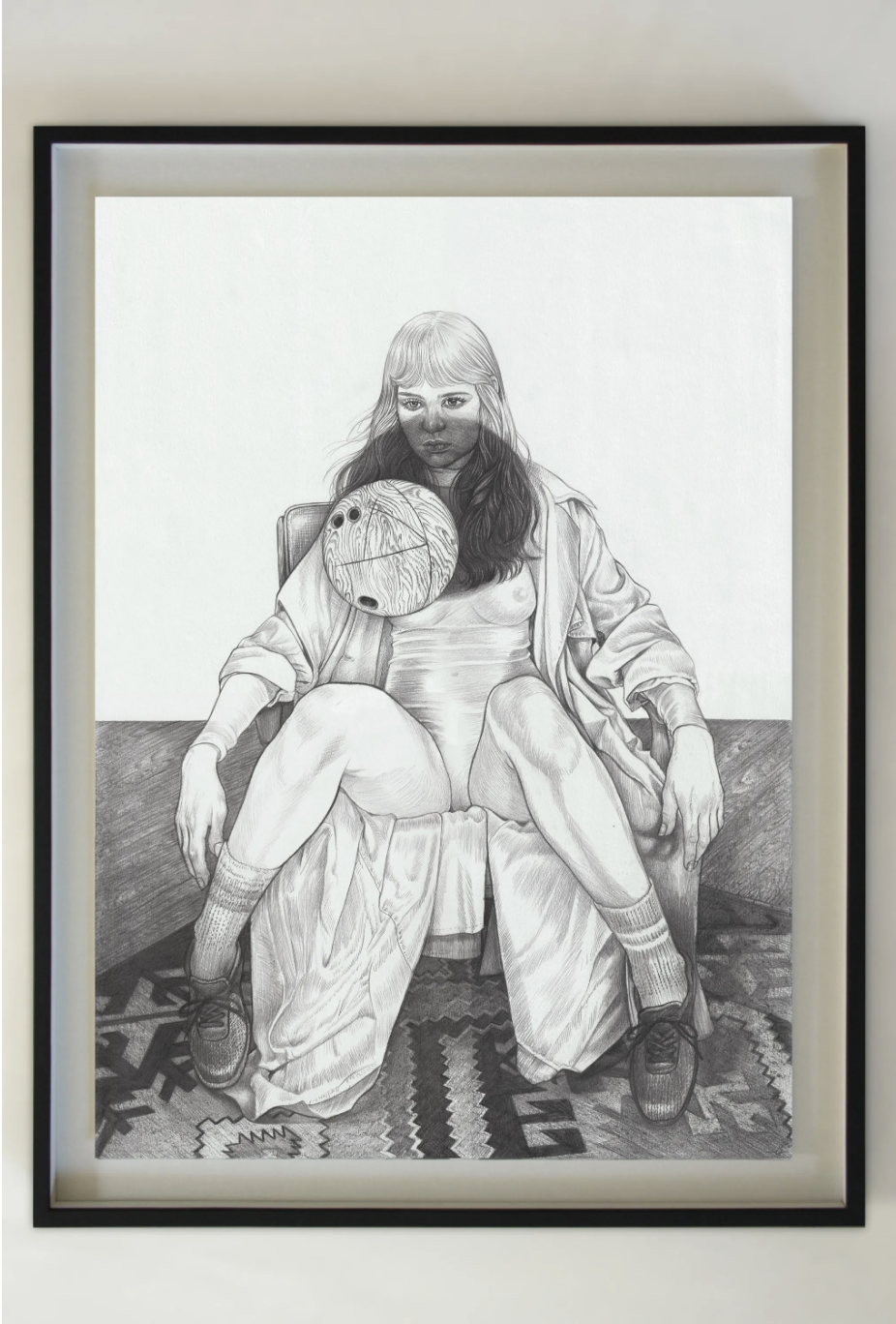 “Control,” 2020, graphite on paper, 24.21 x 18.30 inches framed