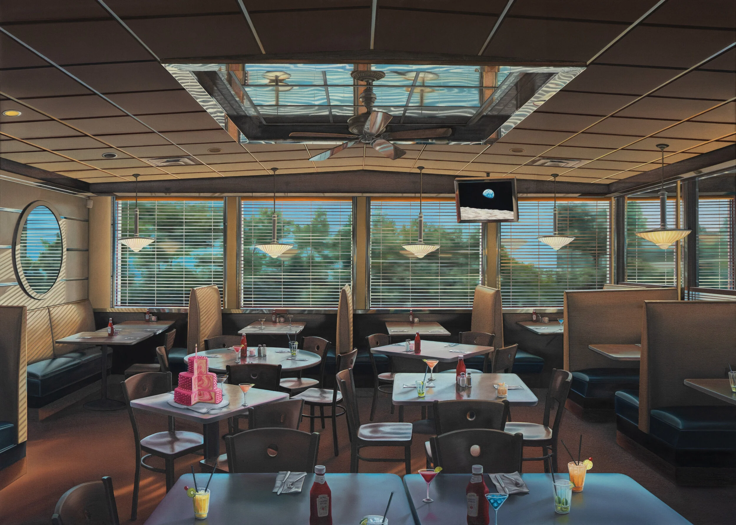 “The Montauk Project (did you have a good time)” (2019), Oil on canvas, 39” h x 55” w