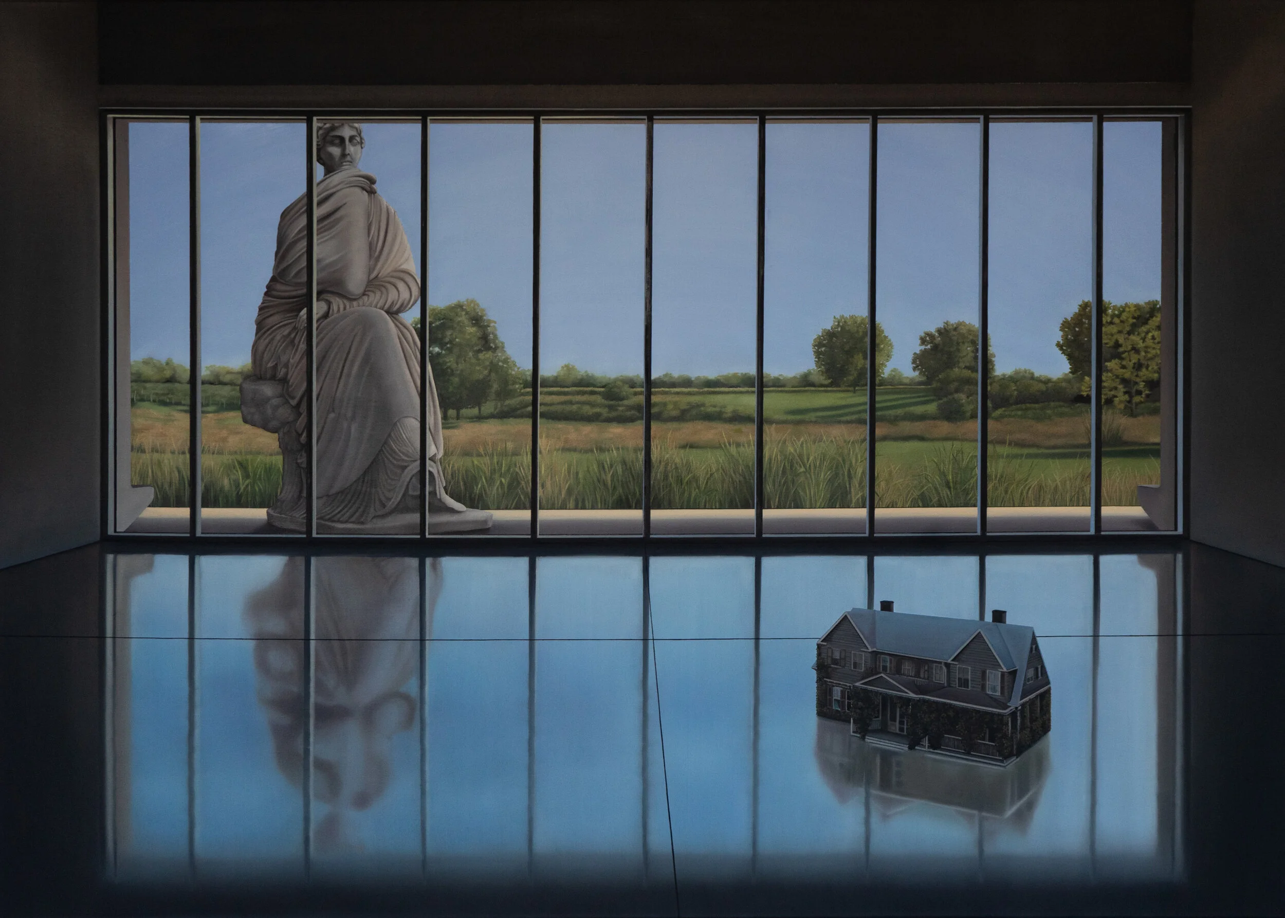 “The Montauk Project (how did i encourage you)” (2019), Oil on canvas, 39” h x 55” w