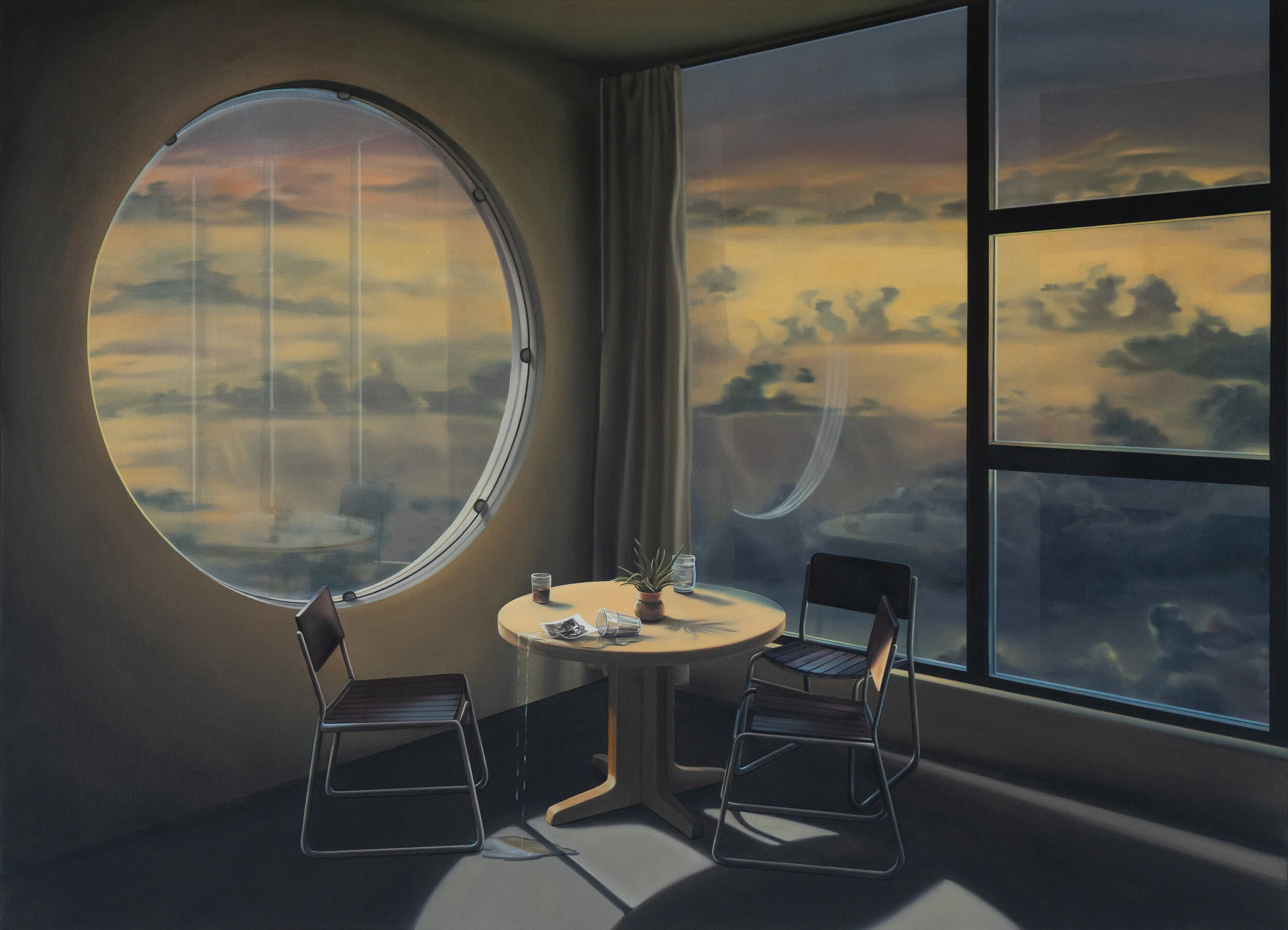 “Sculpting in Time 2” (2020), Oil on canvas, 51” h x 70” w