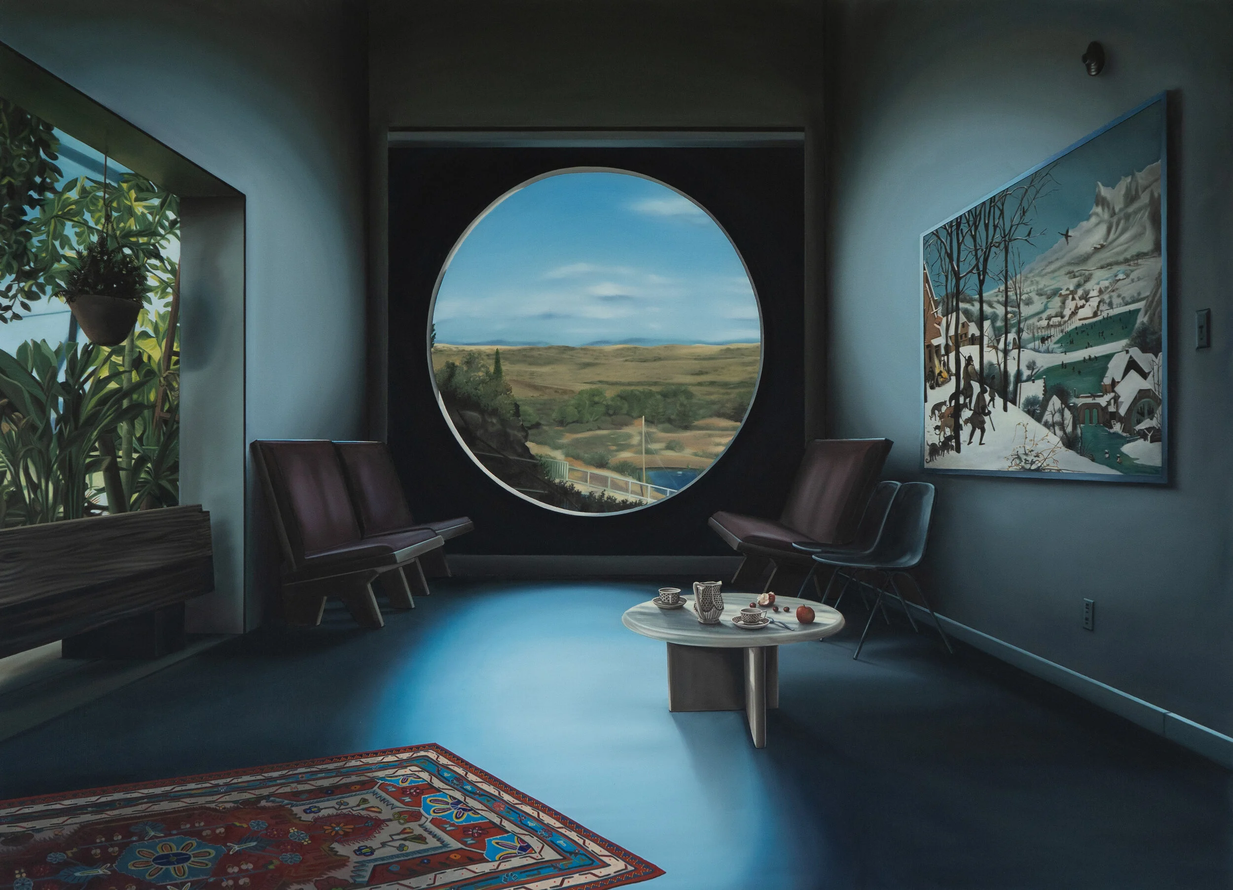 “Sculpting in Time 3” (2020), Oil on canvas, 51” h x 70” w