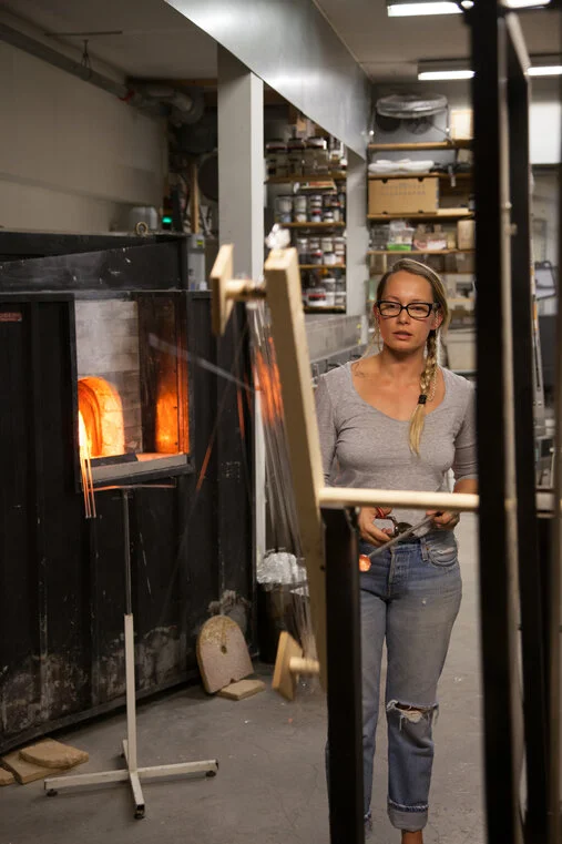 Carissa working on the Soft Machine series - photo by Patricia Sichmanova