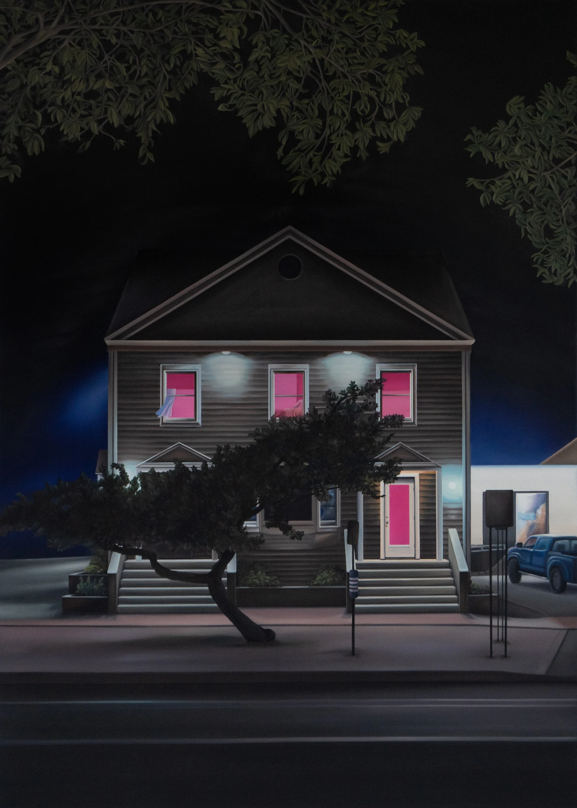 “The Montauk Project (you have an open face)” (2019), Oil on canvas, 55” h x 39” w