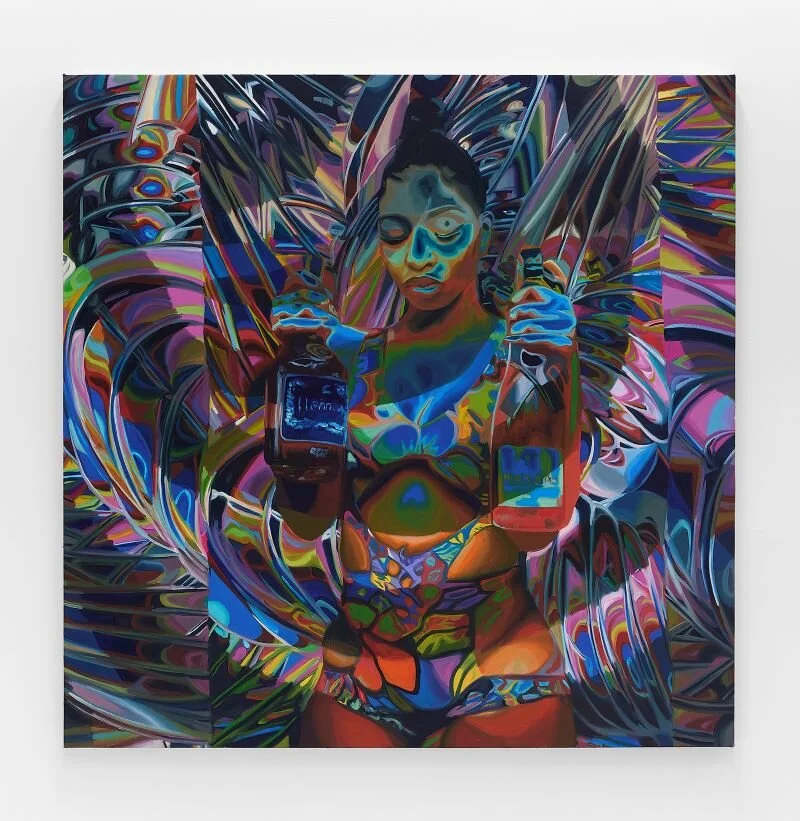 Caitlin Cherry, “Rainroad,” 2021, Oil on canvas, 57.5 x 58 inches, 146 x 147 cm