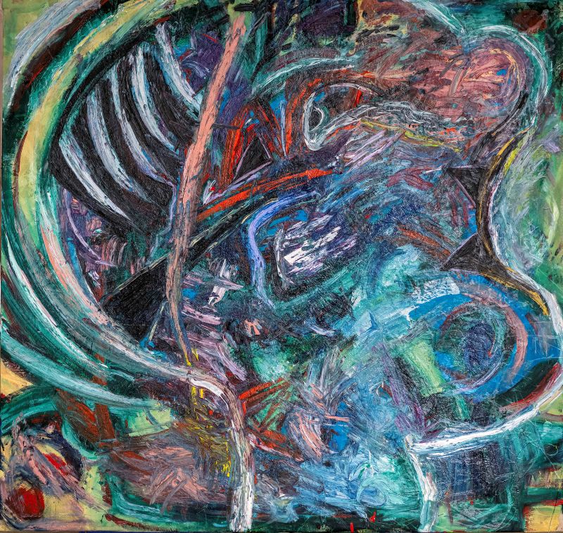 Painting by Gordon Massman, Silent Scream, 2026, oil on canvas, 4x4 ft
